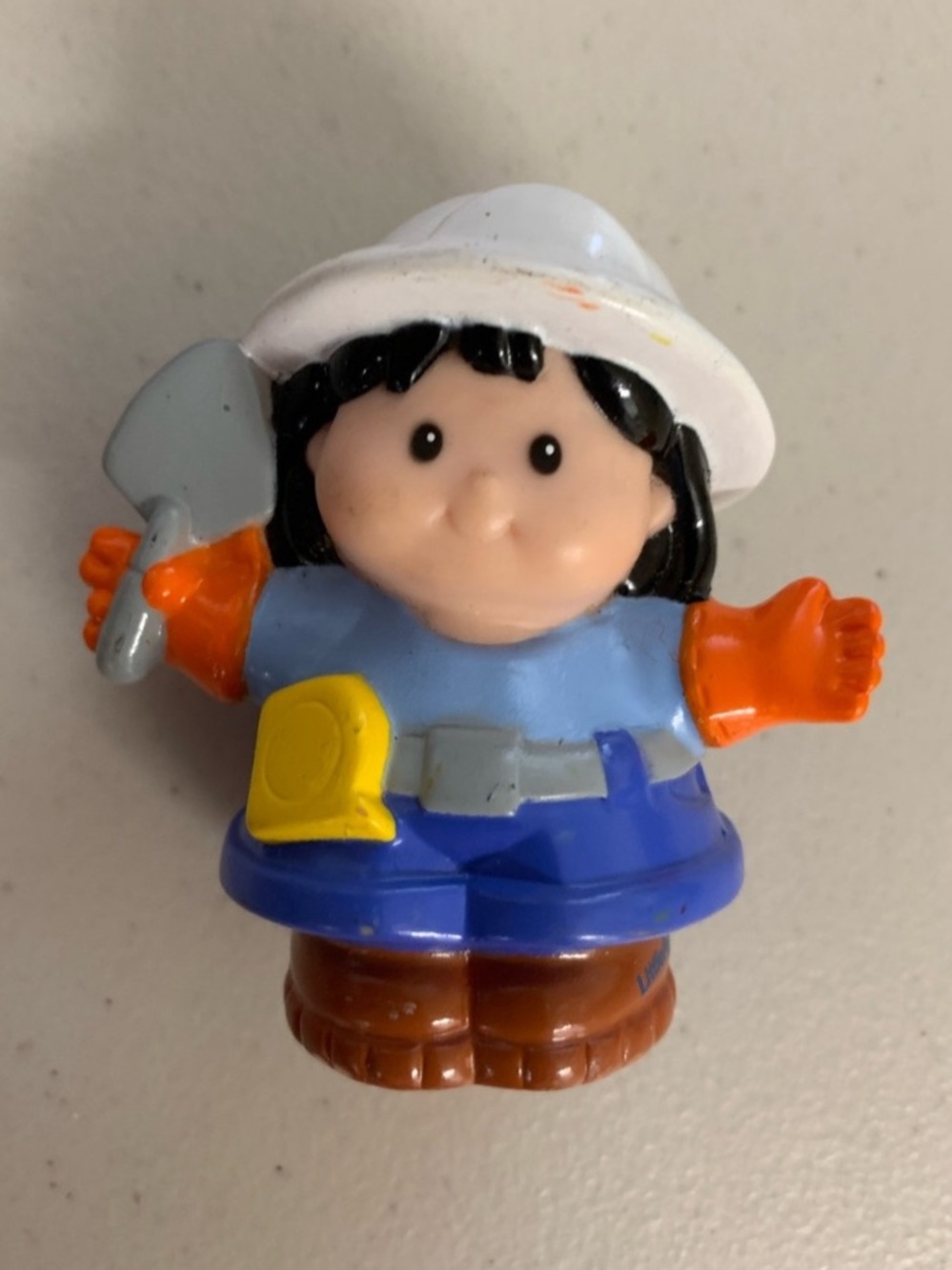Vintage Fisher Price Little People Figure Construction Worker Brick Layer